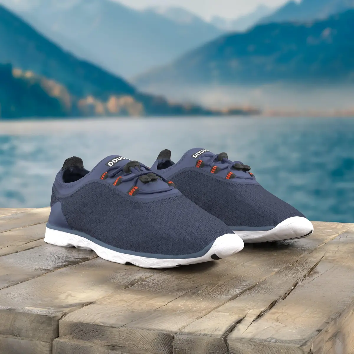 DOUSSPRT Men's Water Shoes Quick Dry for Beach Swim Pool Fishing Blue | Breathable Mesh & Open Design - view 3