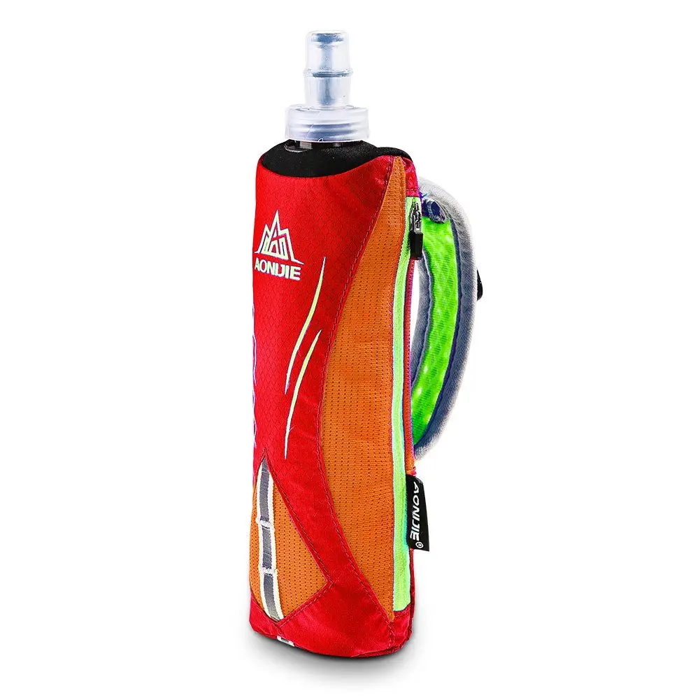 AONIJIE Quick Grip Handheld Water Bottle for Running | 500ml Orange | Hydration Pack with Adjustable Strap - main product image