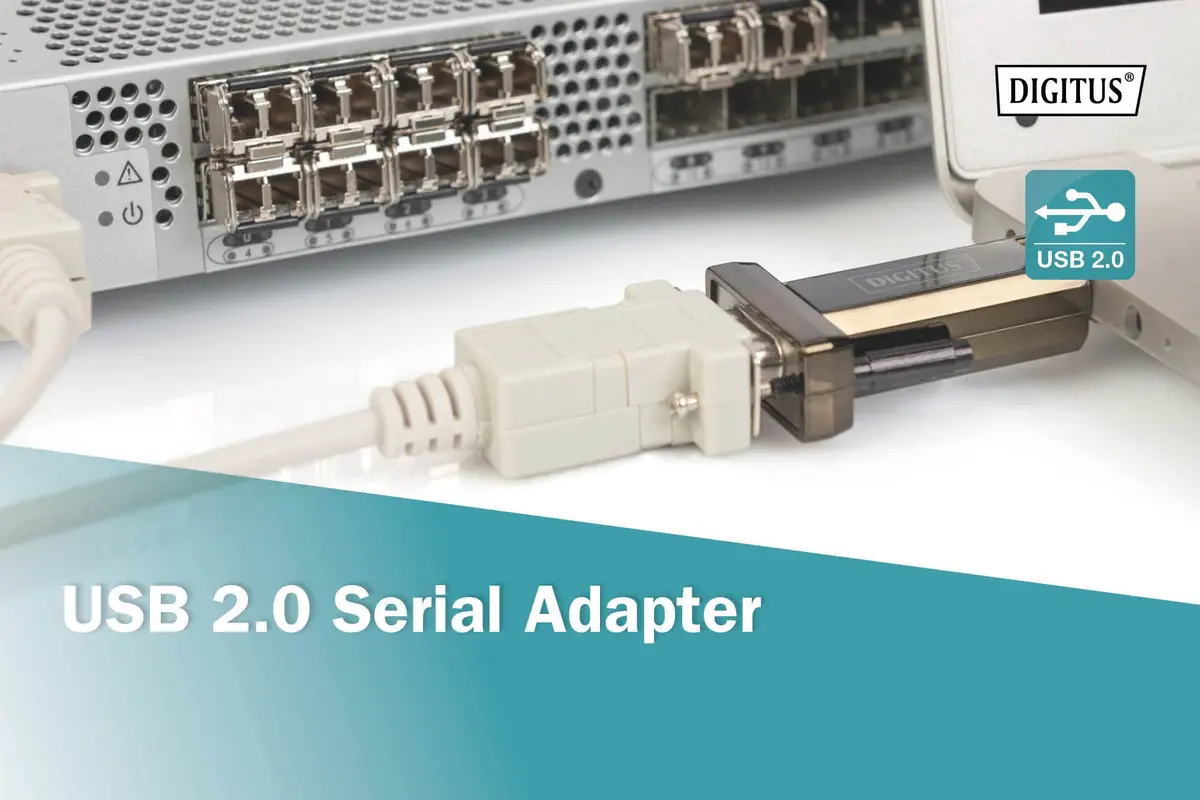 DIGITUS USB to Serial Adapter - RS232 Converter - USB 2.0 Type A to DSUB 9M - PL2303GT Chipset - Includes 80 cm Cable | Data exchange between PC and serial peripherals - view 5