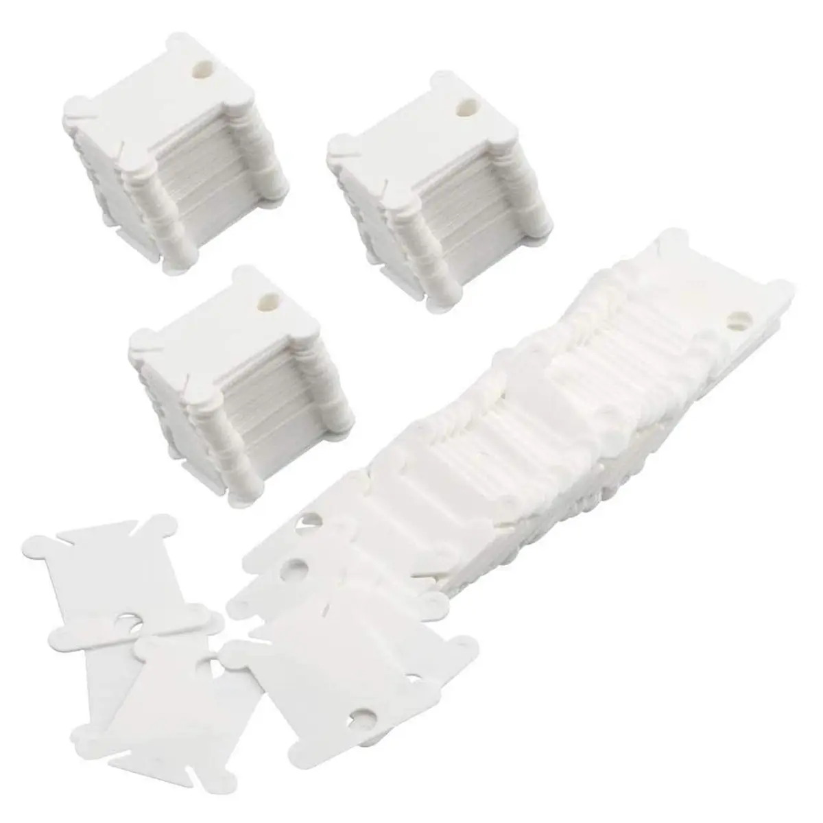 MUZHI Embroidery Floss Bobbins 128 pcs | Plastic Thread Organizer for Cross Stitch & Sewing - main product image