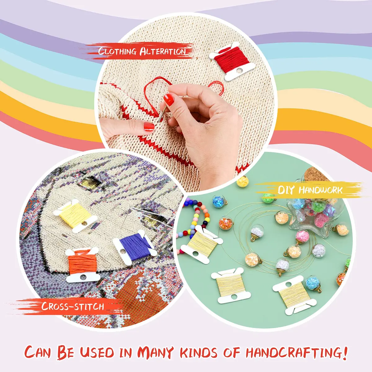 MUZHI Embroidery Floss Bobbins 128 pcs | Plastic Thread Organizer for Cross Stitch & Sewing - view 5