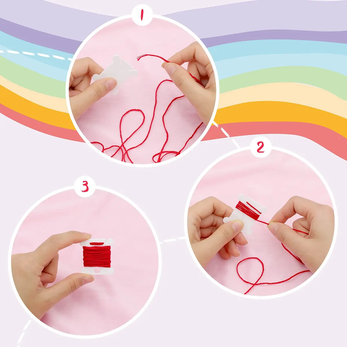 MUZHI Embroidery Floss Bobbins 128 pcs | Plastic Thread Organizer for Cross Stitch & Sewing - view 3