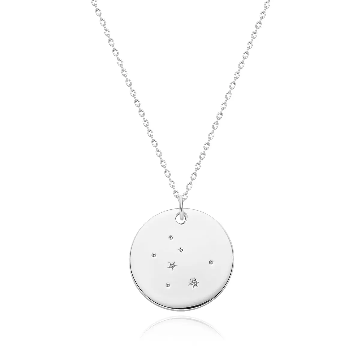 MEVECCO Taurus Zodiac Disc Necklace for Women, Silver Tone | Celestial Minimalist Jewelry - main product image