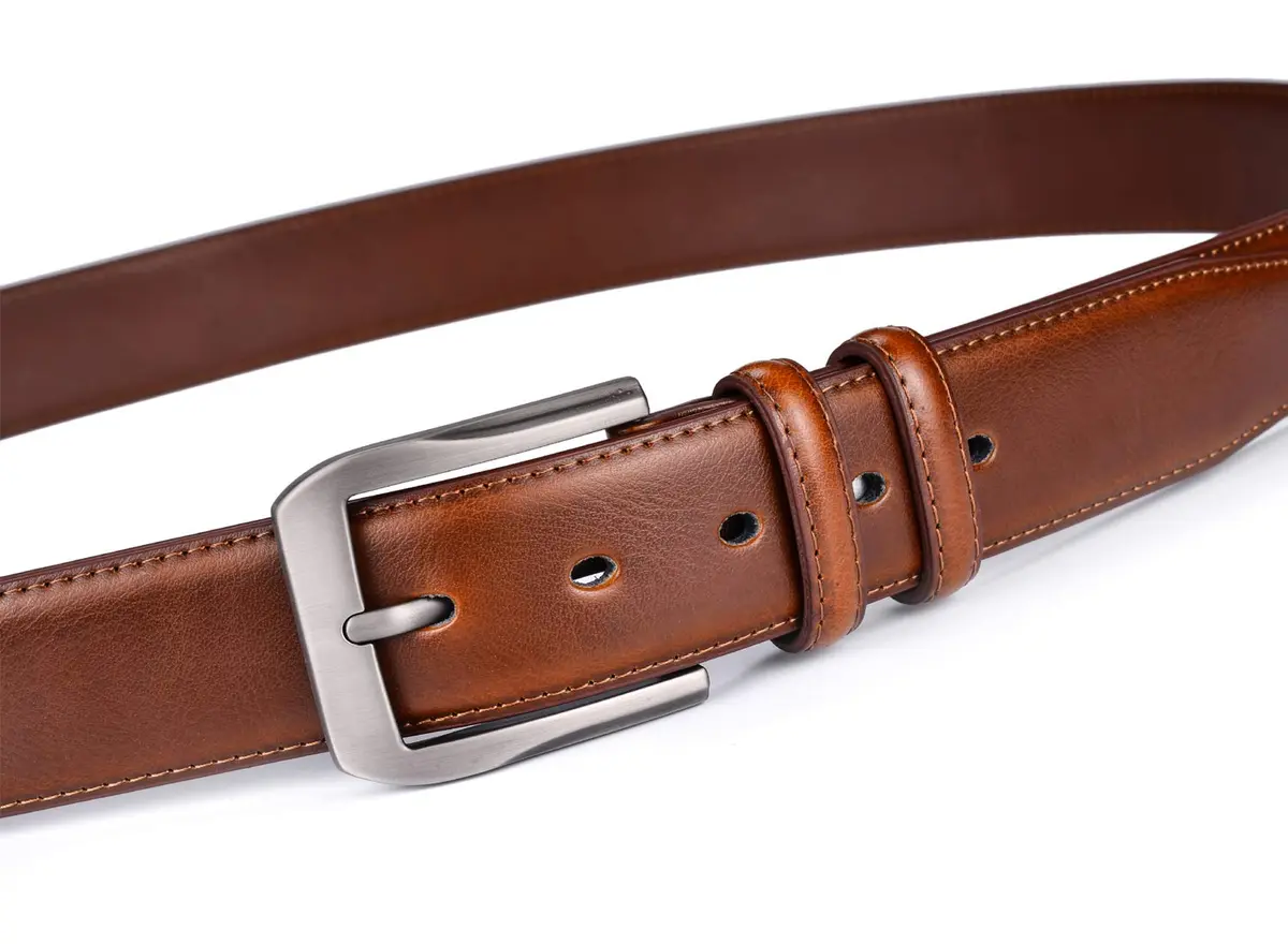 beltox fine Men's Genuine Leather Belt 38mm (1.5") Wide with Silver Prong Buckle | Cut-to-Fit for Waist Sizes 28-58 - view 3