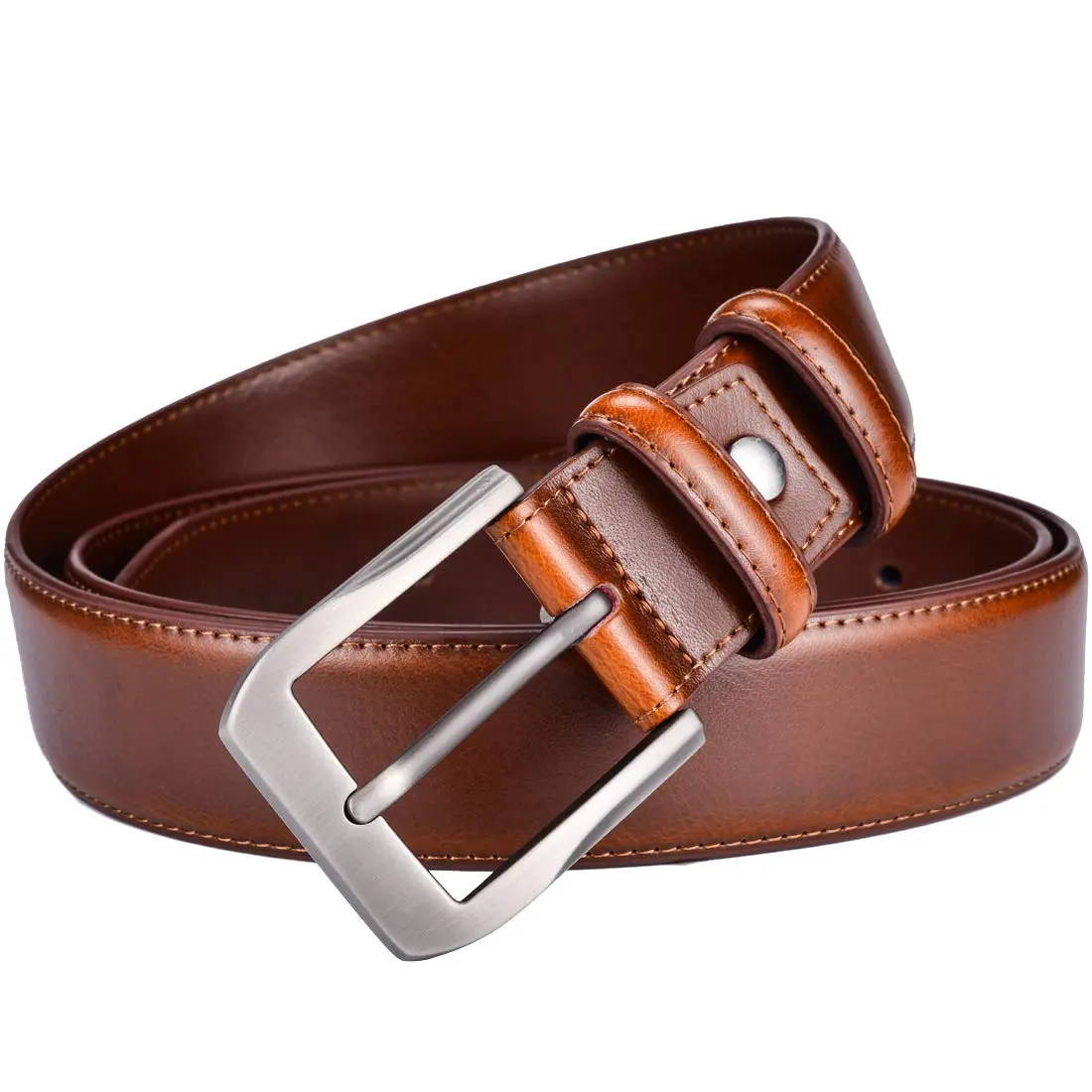 beltox fine Men's Genuine Leather Belt 38mm (1.5") Wide with Silver Prong Buckle | Cut-to-Fit for Waist Sizes 28-58 - view 4