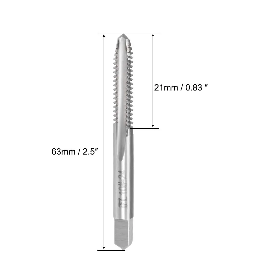uxcell Machine Tap #10-24 UNC Thread 2B Class 3 Flutes High Speed Steel Screw Threading Tap Tapping Tool 5pcs | Rapid Chip Removal & Durable Steel - view 2