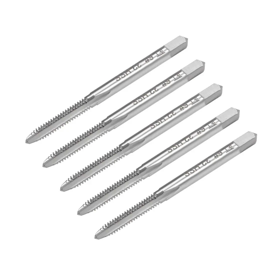 uxcell Machine Tap #6-32 UNC Thread 2B Class 3 Flutes High Speed Steel Screw Threading Tap 5pcs | Precision Machining Tool for India - main product image