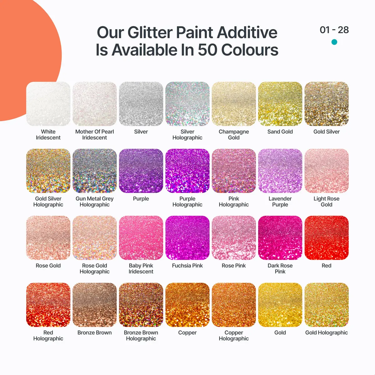 v1rtus Silver Holographic Glitter Paint Additive 200g | Sparkle Wall & Craft Decor - view 5