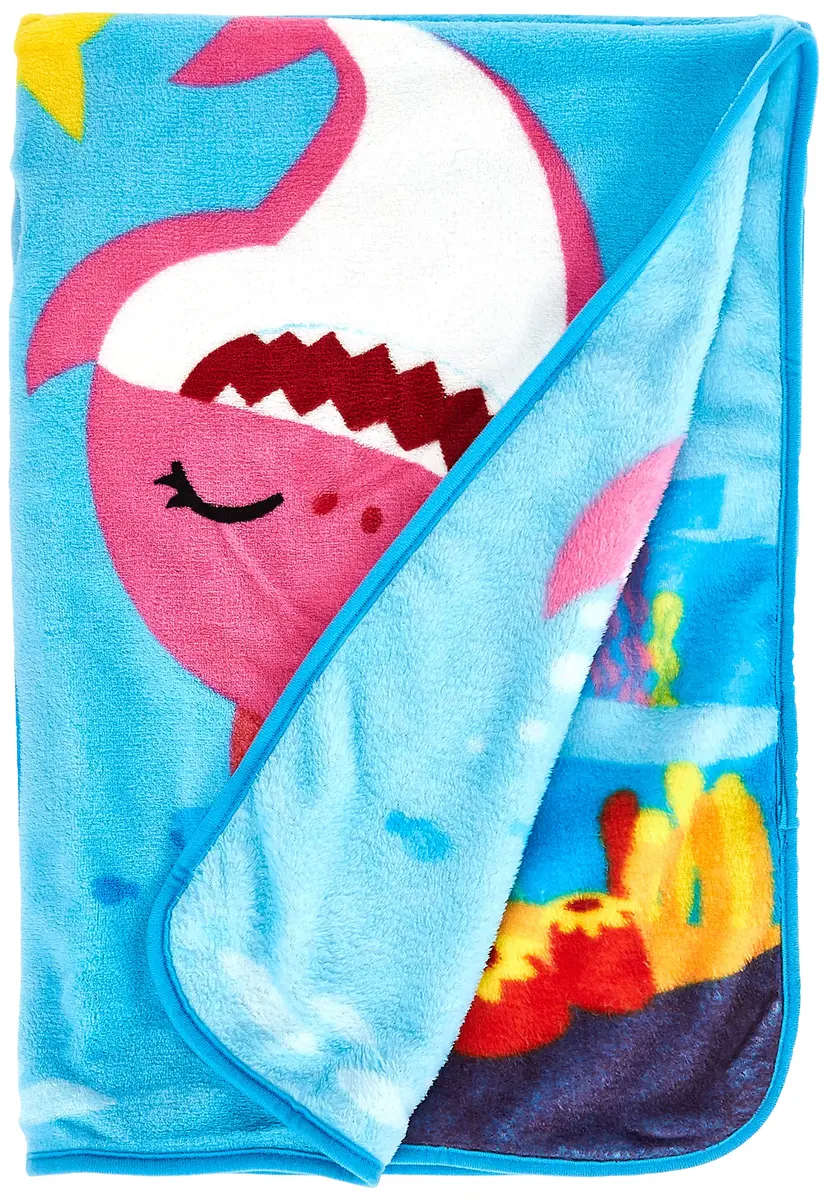 Baby Shark Musical Plush Throw Blanket 76cm x 109cm | Plays Theme Song - view 2