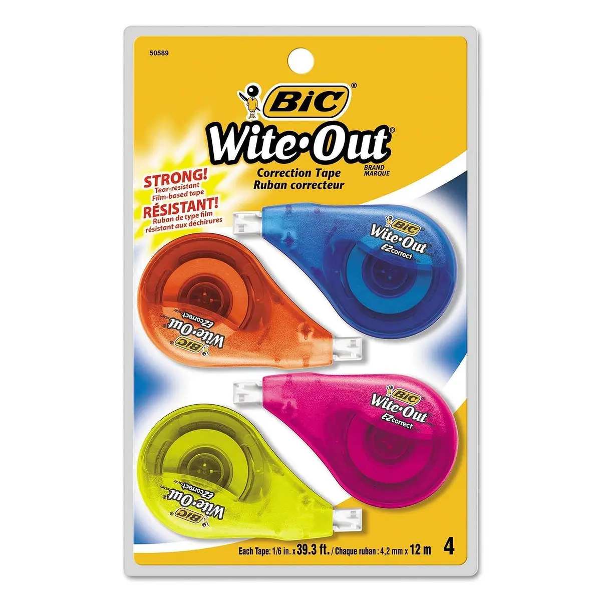 BIC Wite-Out EZ Correct Correction Tape 1 Count | Precise White Correction for Office & School (70-120 chars) - main product image