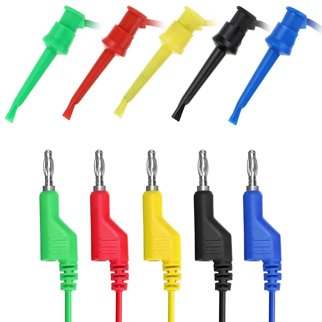 Sumnacon 39 Inch Multimeter Test Lead Set - 5 Pcs Stackable Banana Plug to Test Hook Wire Cable Kit with Protective, Flexible Wire Leads for Electrical Testing 500V/5A - view 6