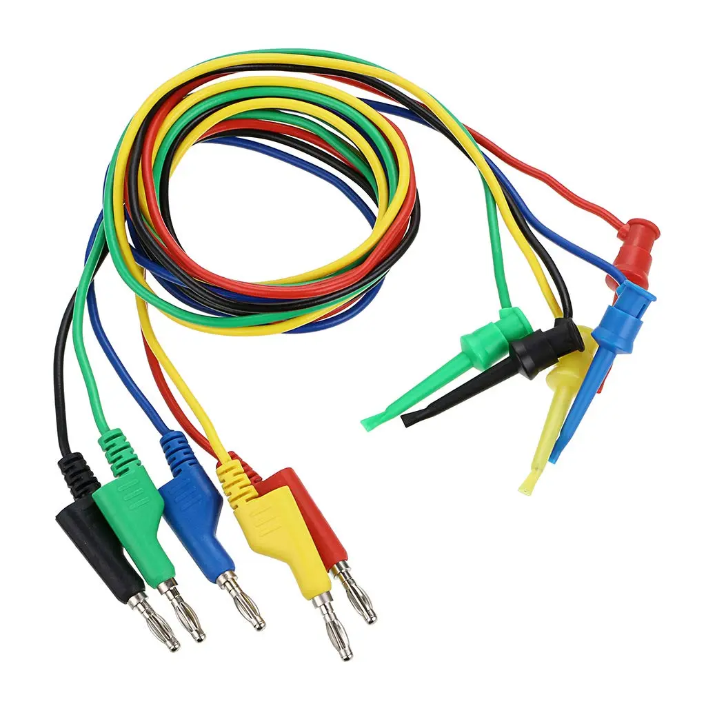 Sumnacon 39 Inch Multimeter Test Lead Set - 5 Pcs Stackable Banana Plug to Test Hook Wire Cable Kit with Protective, Flexible Wire Leads for Electrical Testing 500V/5A - view 7