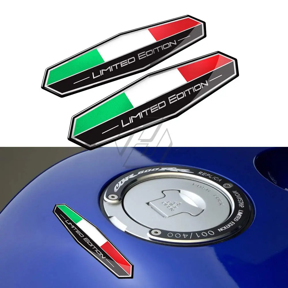 HOMTRU 3D Italy Flag Decal Sticker 95x25mm (Pair) | Motorcycle & Car Tail Body - main product image