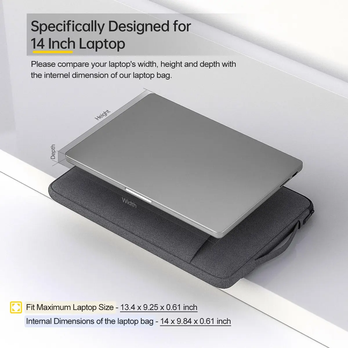 iKammo 14 Inch Laptop Sleeve Case for Acer Chromebook Plus 514/ Aspire 14, HP Lenovo Dell ASUS | Waterproof & Slim Fit - view 2