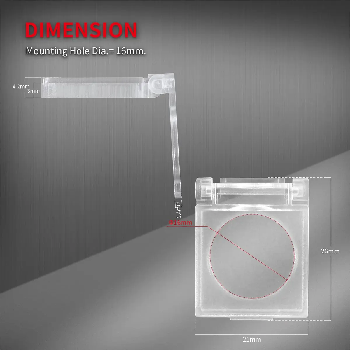 DAIERTEK 16mm Push Button Safety Cover Guard Protector, Transparent White, 2-Pack | Protects Switches from Dust, Water, and Accidental Presses - view 2