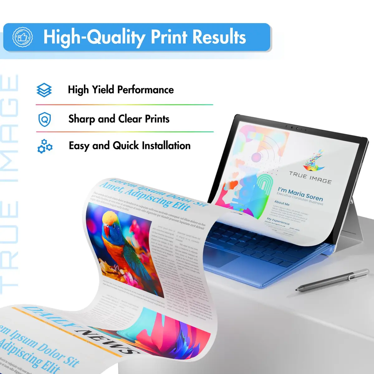 TRUE IMAGE 054H Toner Cartridge Set for Canon MF642Cdw MF644Cdw LBP622Cdw MF641Cw | High Yield 4-Pack - view 4