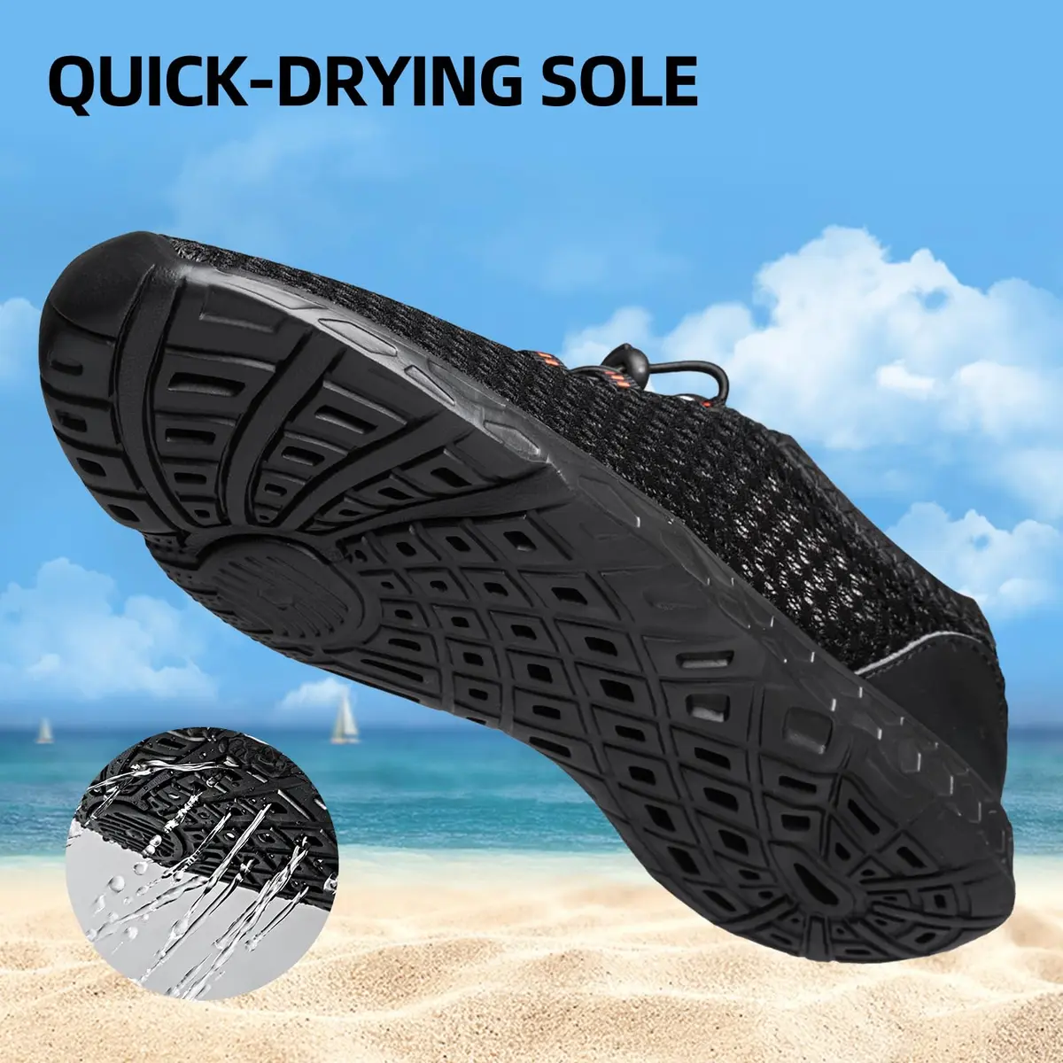 DOUSSPRT Men's Water Shoes Quick Dry | Breathable Mesh, Open Toe, Size 11 - view 6