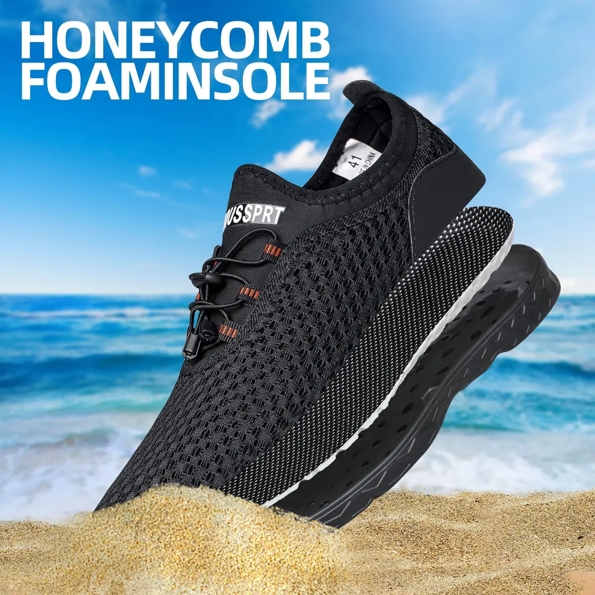 DOUSSPRT Men's Water Shoes Quick Dry | Breathable Mesh, Open Toe, Size 11 - view 8