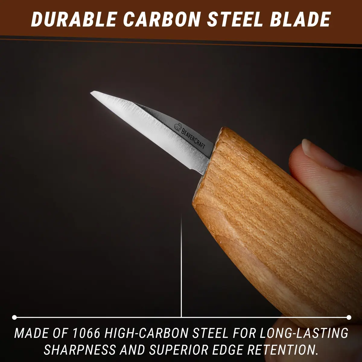 BeaverCraft Wood Carving Detail Knife C15 1.4" | Precision Whittling Tool for Beginners & Kids - view 5