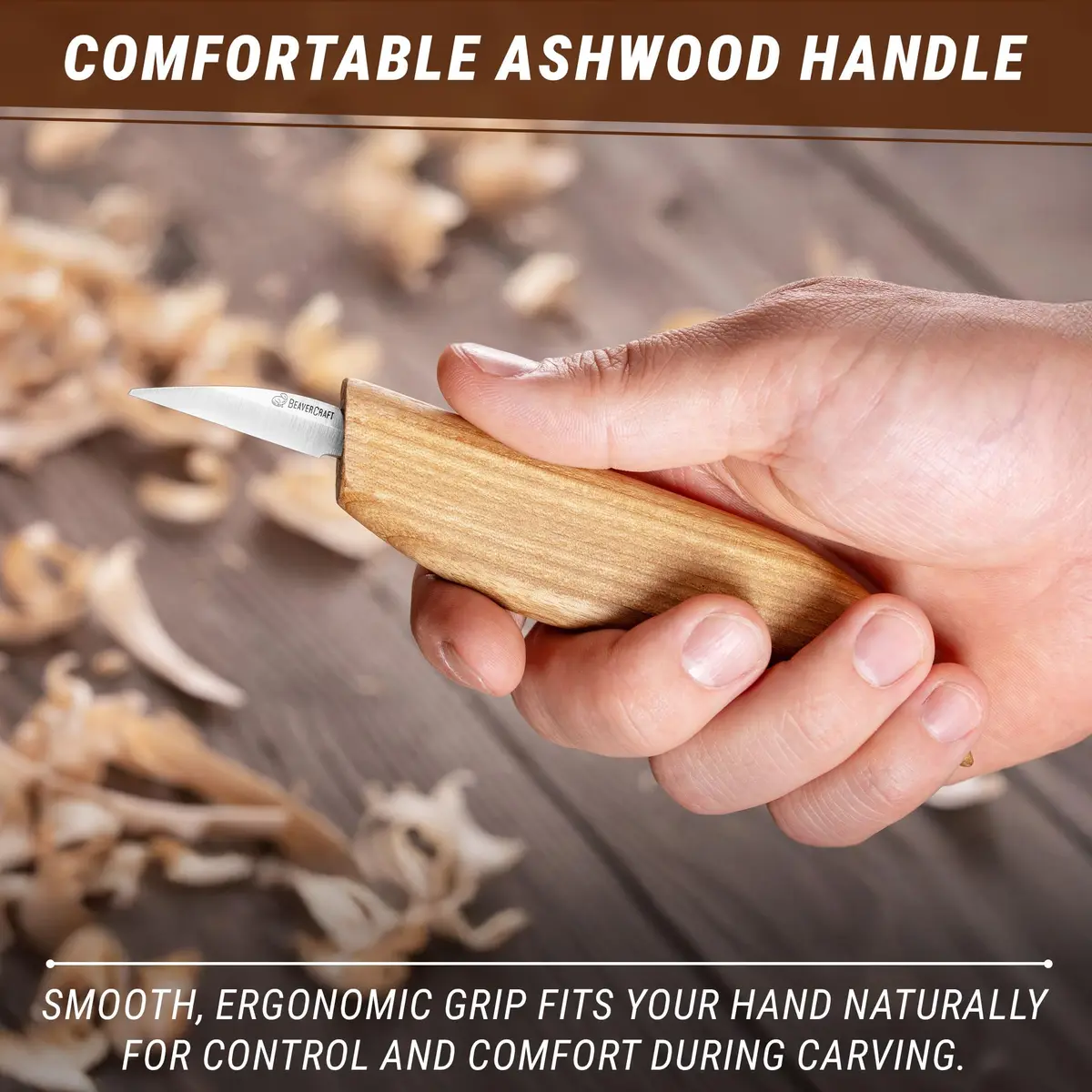 BeaverCraft Wood Carving Detail Knife C15 1.4" | Precision Whittling Tool for Beginners & Kids - view 7