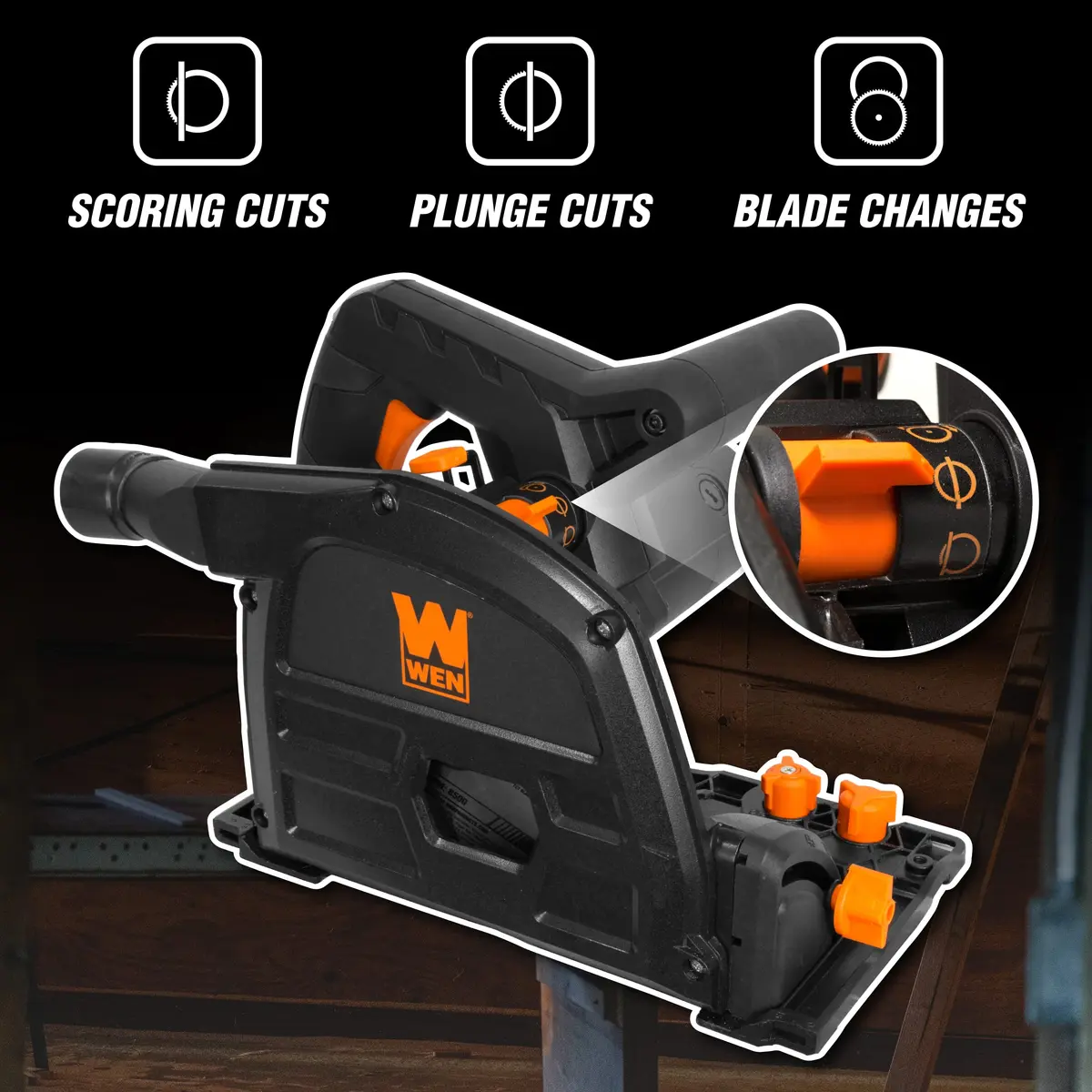 WEN 10-Amp 6.5-Inch Plunge Cut Sidewinder Circular Track Saw | Precise, Portable, USA Import - view 7