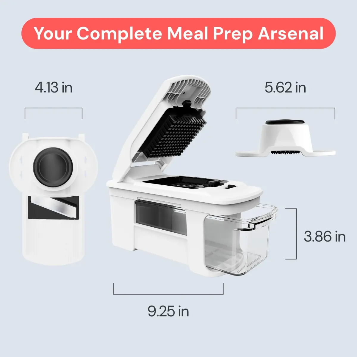 Fullstar Pro XL Vegetable Chopper & Mandoline Slicer 1.8L Container | 4-in-1 Stainless Steel Blades - view 9