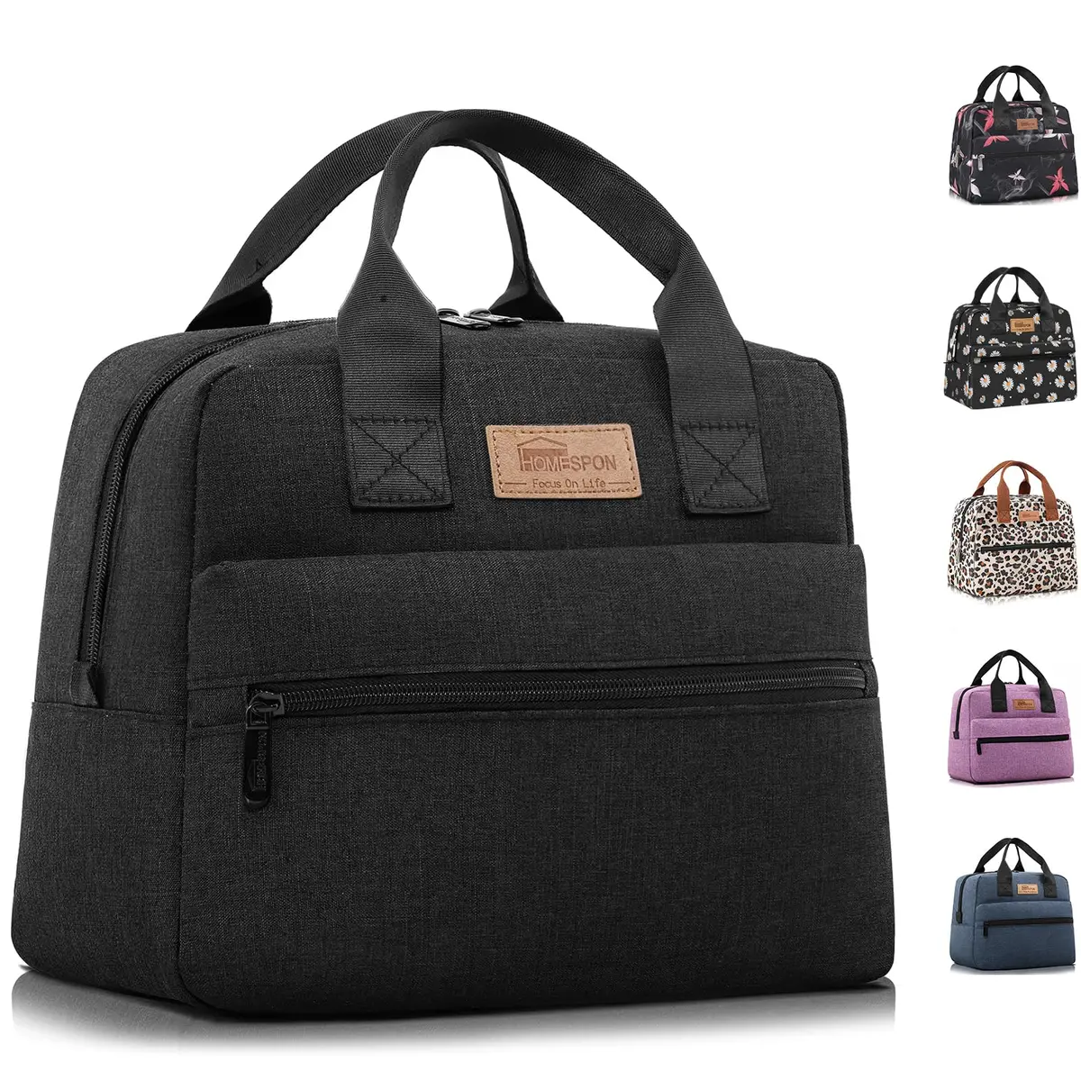 HOMESPON Insulated Lunch Bag for Women Men | Large Capacity, BPA-Free, Keeps Food Cold/Warm 4 Hours - main product image