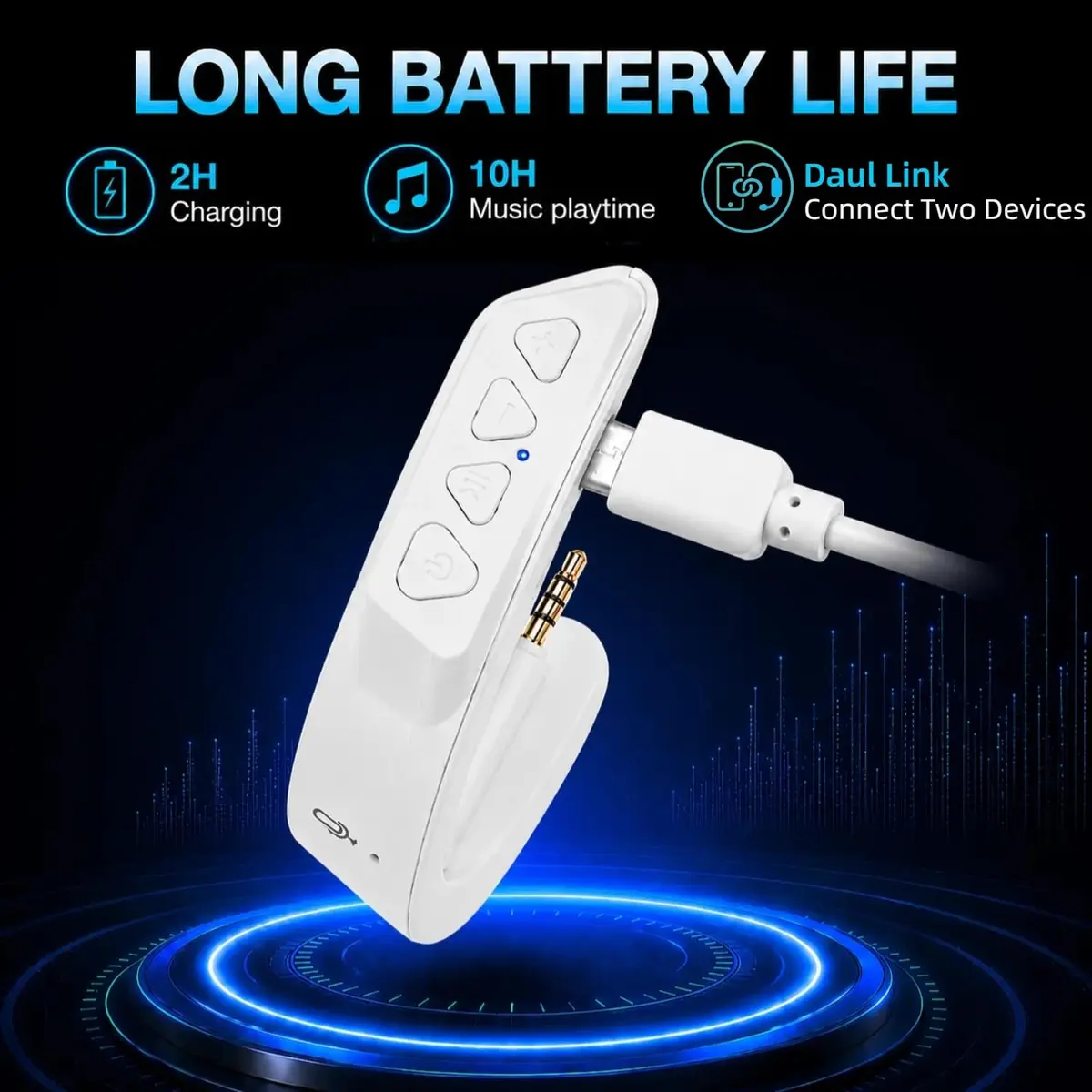 YOCOWOCO aptX Wireless Bluetooth Adapter for Bose QC25 Headphones, White | Bluetooth 5.0 with aptX LL - view 3
