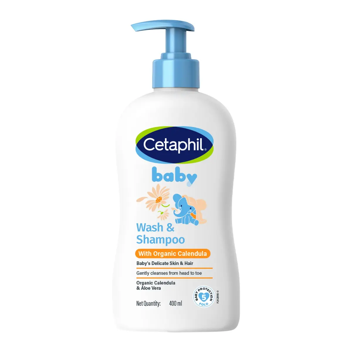 Cetaphil 2-in-1 Baby Shampoo & Body Wash, Tear-Free, Calendula, 399ml (13.5 Fl Oz) | Gentle Cleansing for Sensitive Skin - main product image