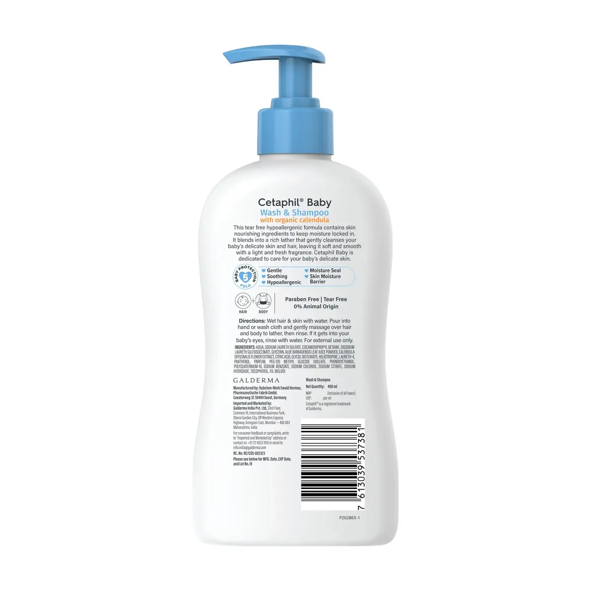 Cetaphil 2-in-1 Baby Shampoo & Body Wash, Tear-Free, Calendula, 399ml (13.5 Fl Oz) | Gentle Cleansing for Sensitive Skin - view 2