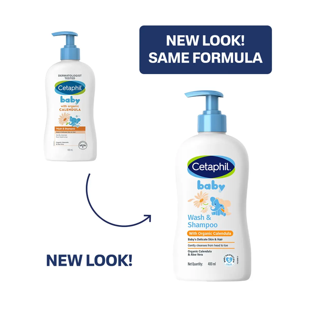 Cetaphil 2-in-1 Baby Shampoo & Body Wash, Tear-Free, Calendula, 399ml (13.5 Fl Oz) | Gentle Cleansing for Sensitive Skin - view 3