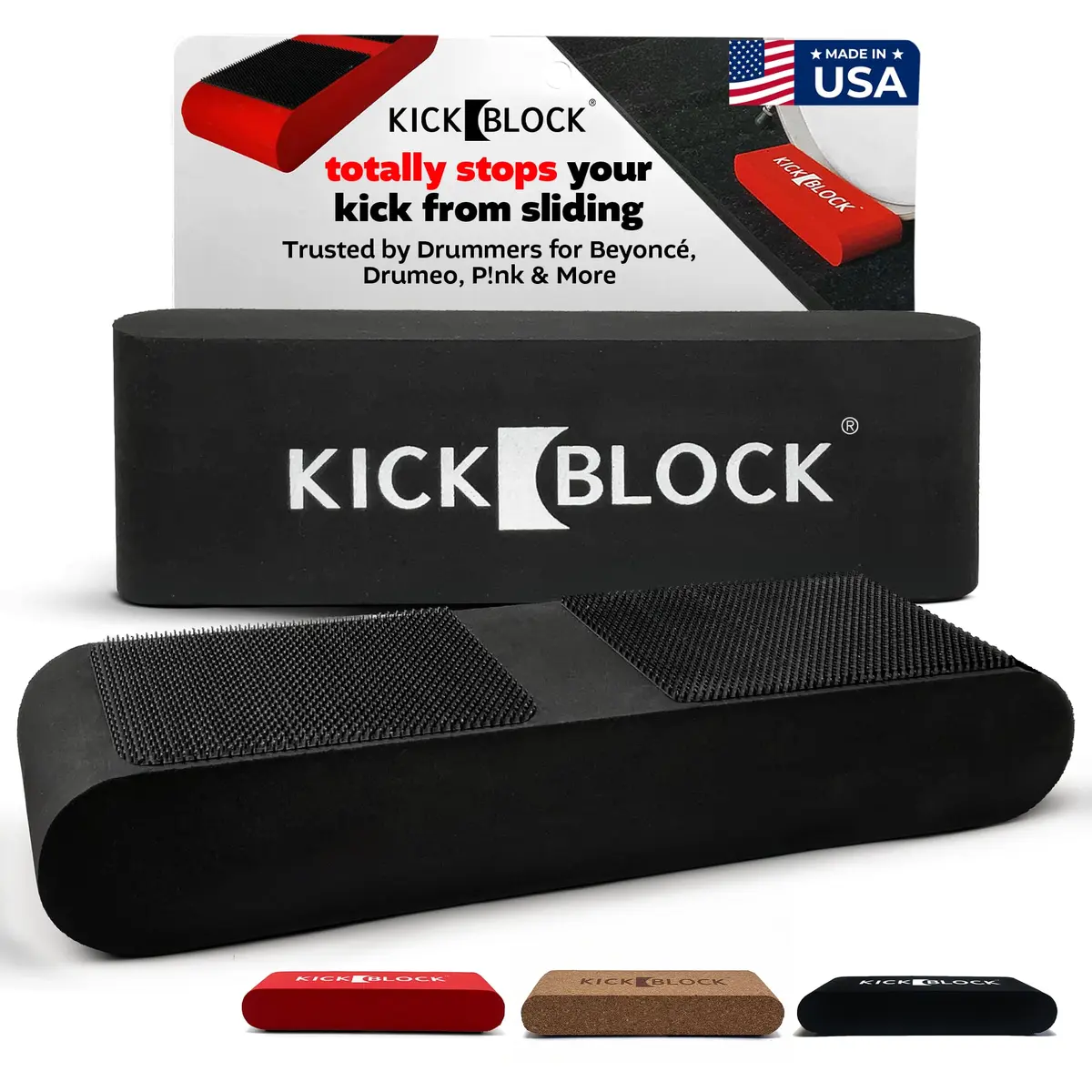 KickBlock Bass Drum Anchor – Ultra-Grip Technology – Stage Black | Drum Stabilizer for Creep & Slide Prevention - main product image