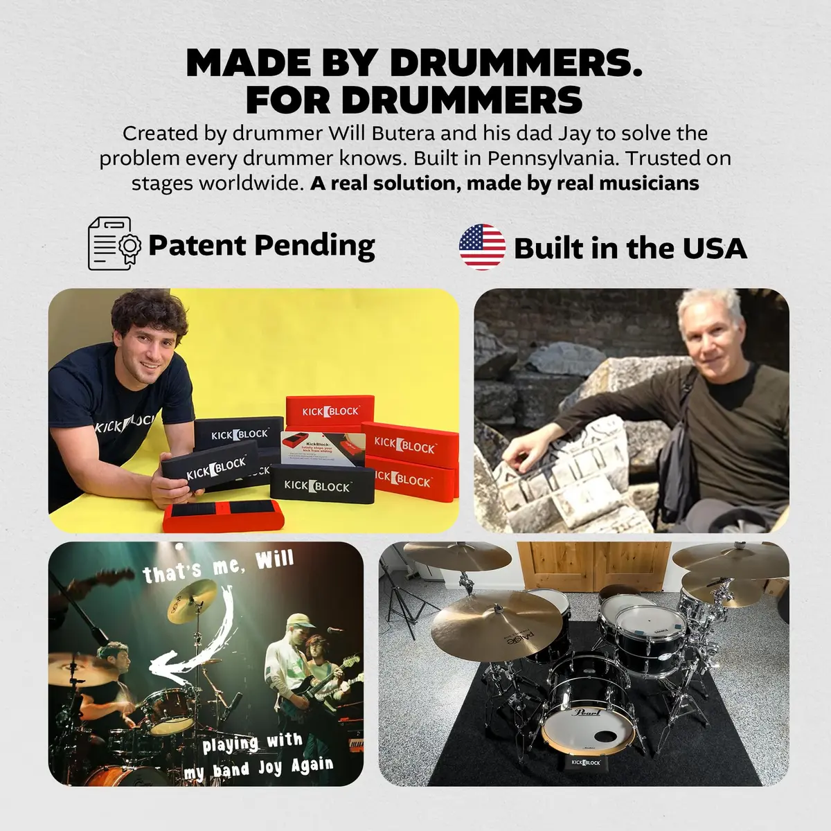 KickBlock Bass Drum Anchor – Ultra-Grip Technology – Stage Black | Drum Stabilizer for Creep & Slide Prevention - view 6
