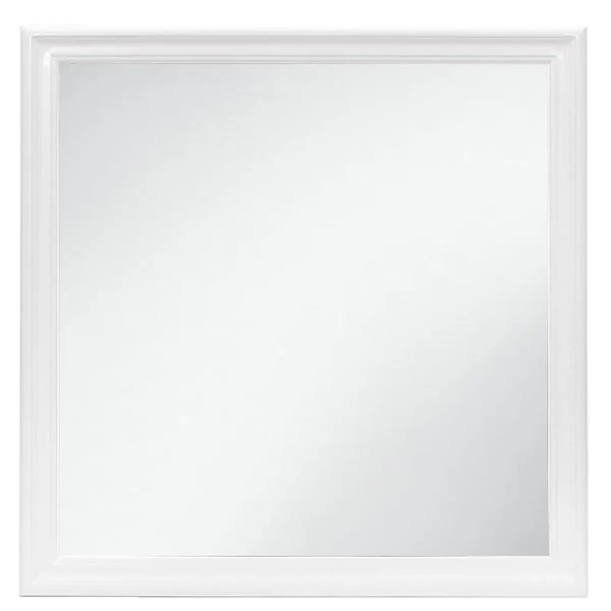 Global Furniture USA White Charlie Mirror | Modern Wall-Mounted Square Mirror for Bedroom & Living Room - main product image
