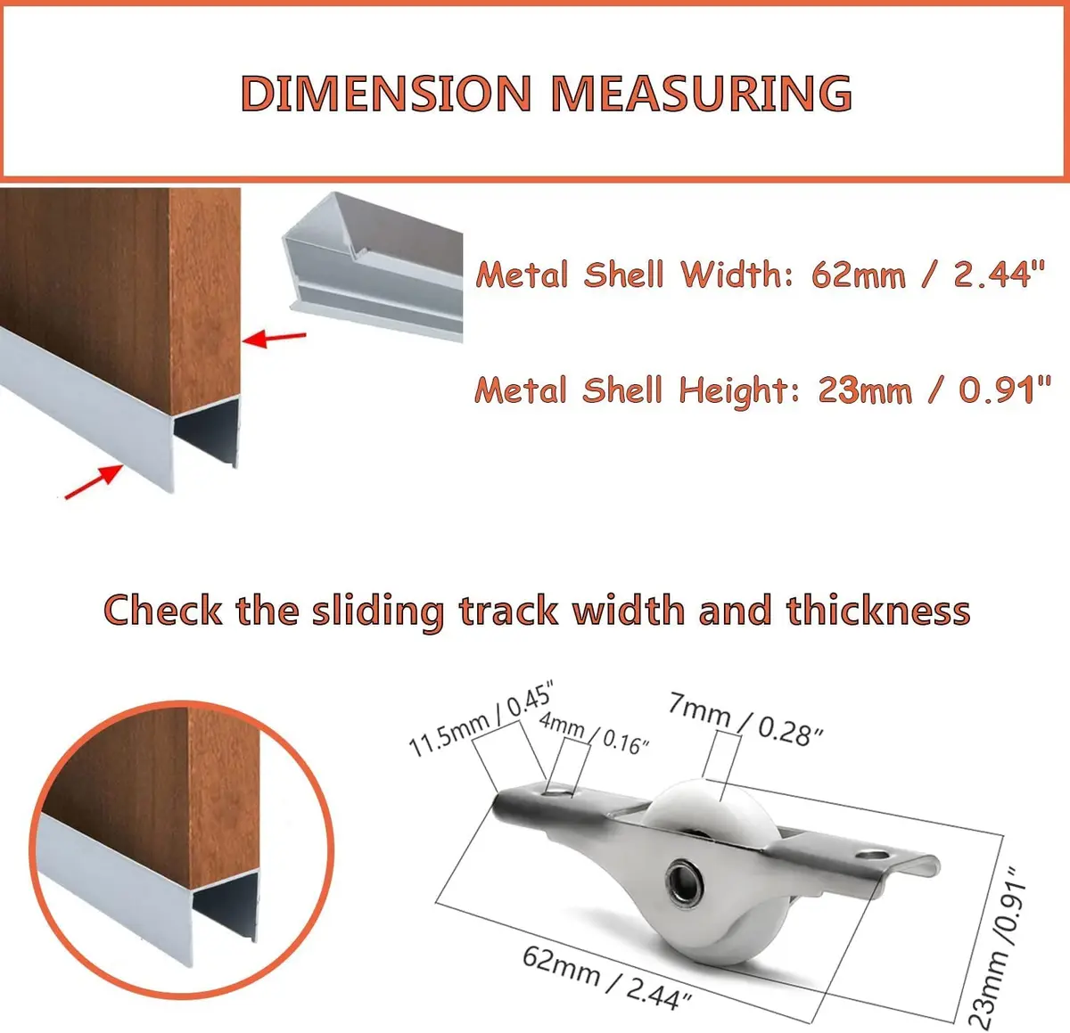 MroMax Nylon Door/Window Roller Replacement 2Pcs 23mm/0.91" Dia White | Durable Sliding Door Pulley - view 6