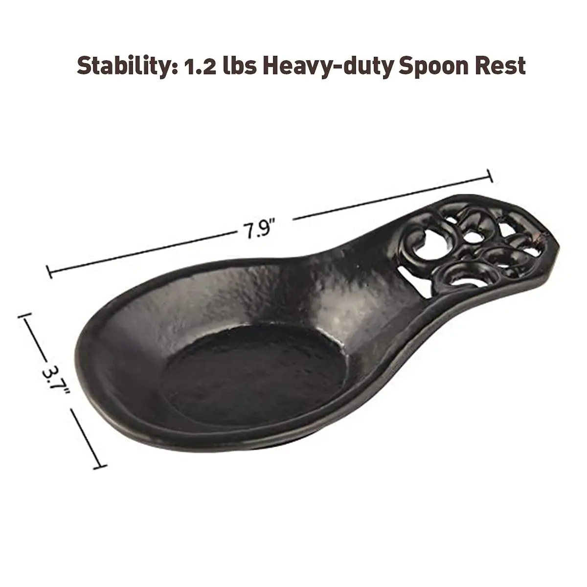 JOGREFUL Cast Iron Spoon Rest Coffee Gold | Vintage Kitchen Utensil Holder 7.9x3.7x1.1 inches - view 6
