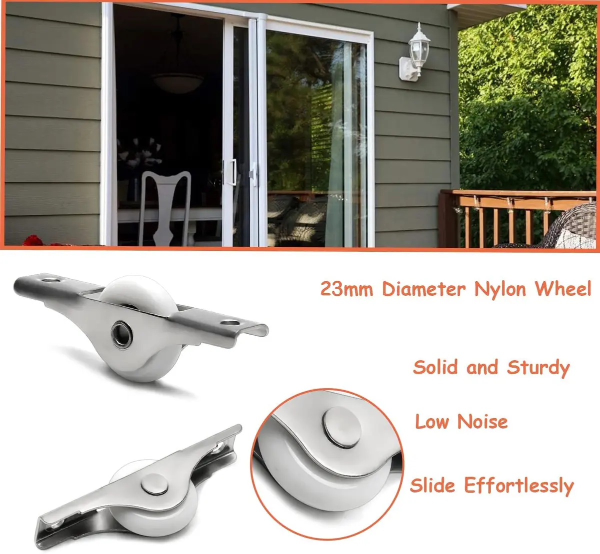 MroMax 10Pcs 23mm/0.91" Dia Screen Door Rollers Nylon White | Durable Sliding Wheel for Garage & Windows - view 5