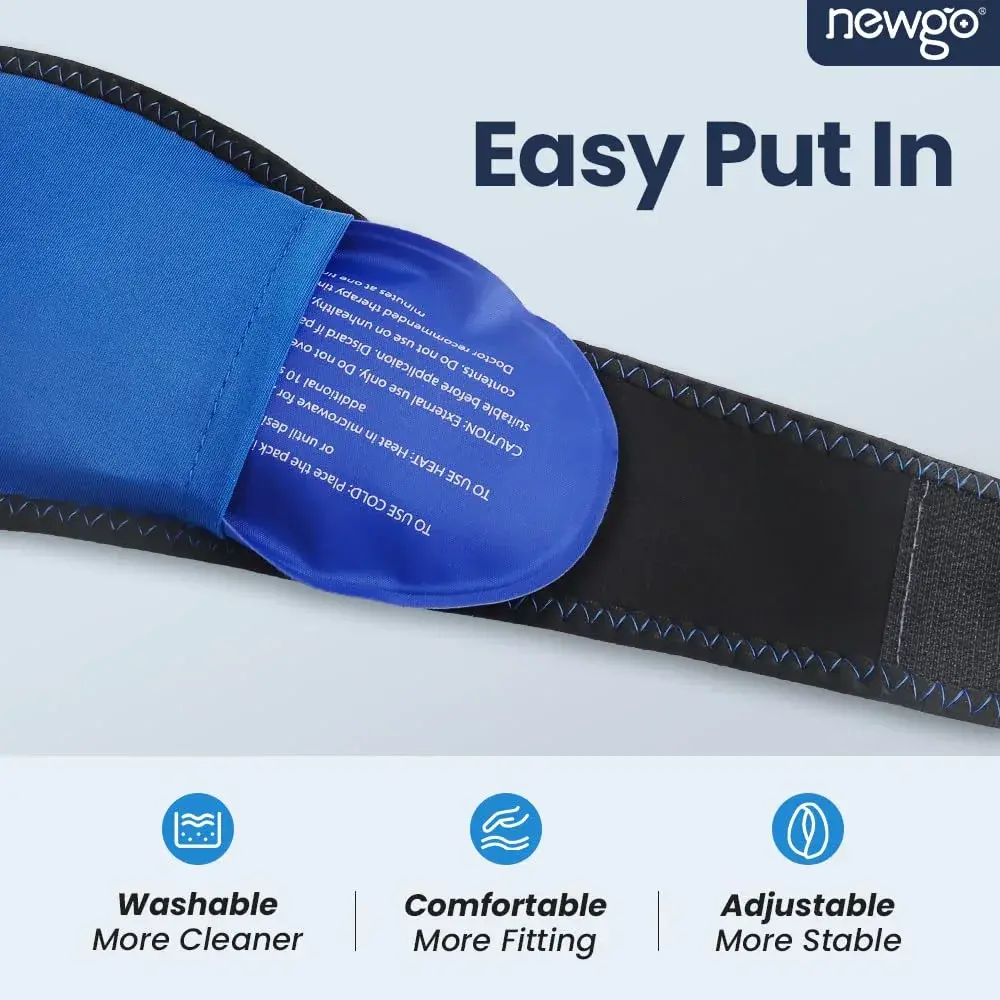 NEWGO Wisdom Teeth Ice Pack Head Wrap with 4 Gel Packs | Adjustable Black Pain Relief - view 5