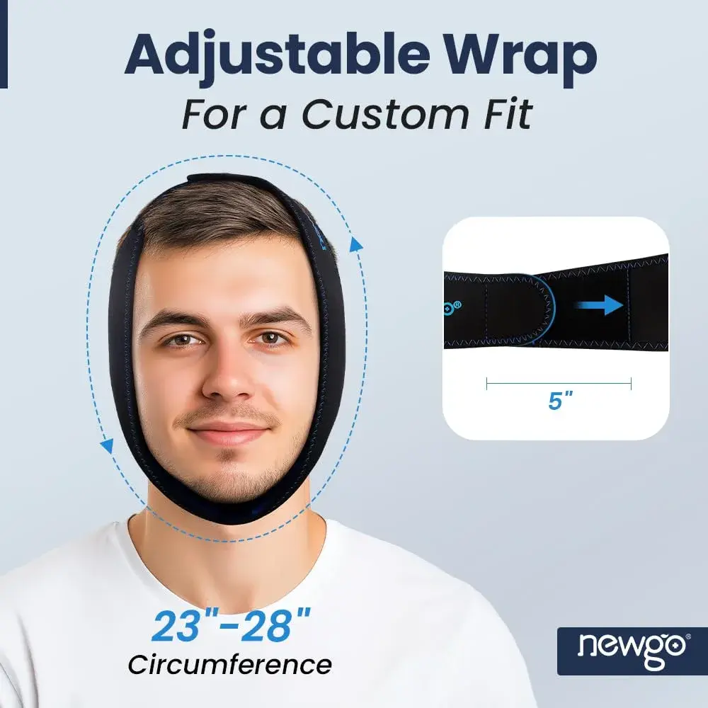NEWGO Wisdom Teeth Ice Pack Head Wrap with 4 Gel Packs | Adjustable Black Pain Relief - view 7