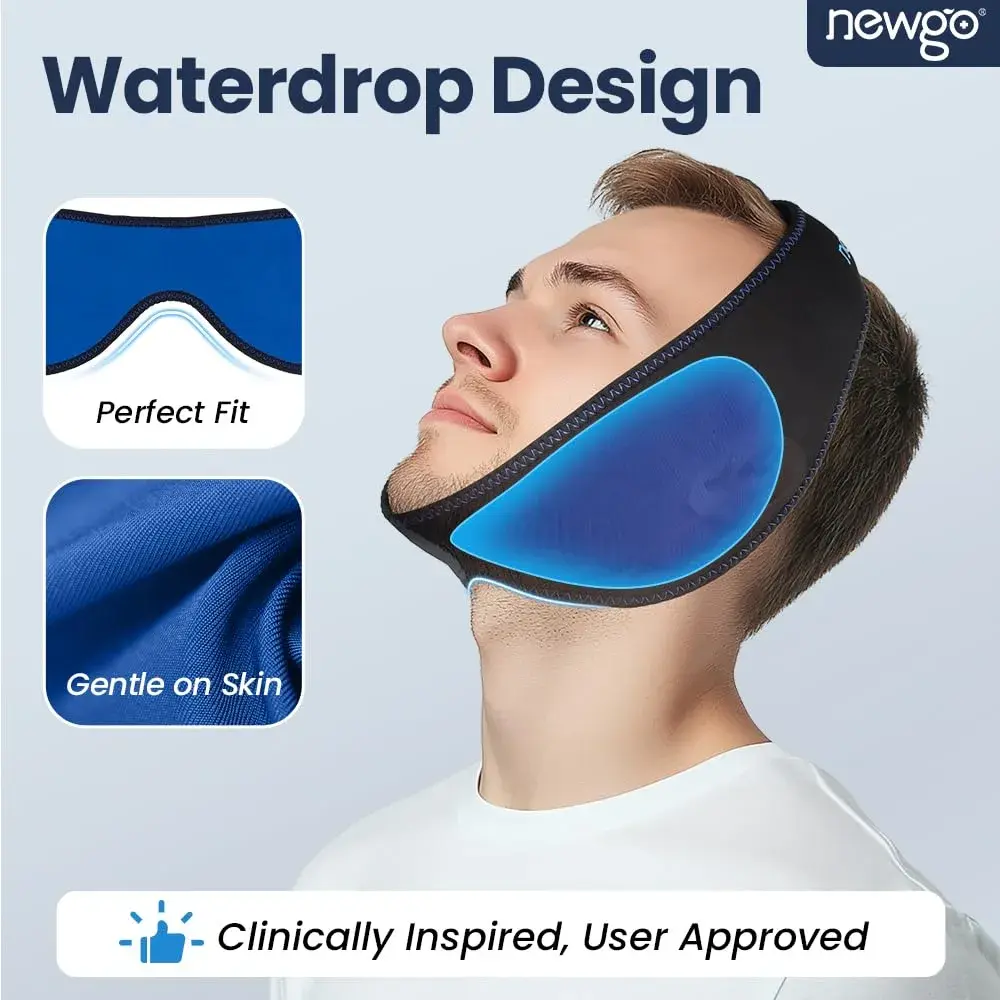 NEWGO Wisdom Teeth Ice Pack Head Wrap with 4 Gel Packs | Adjustable Black Pain Relief - view 4