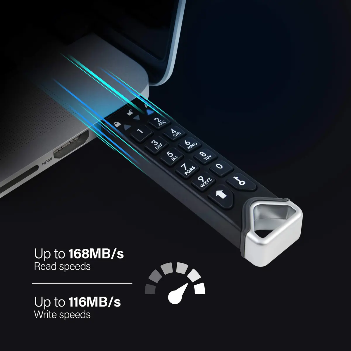 iStorage datAshur PRO2 32 GB | Secure Hardware Encrypted USB Drive | FIPS 140-2 Level 3 Certified (70-120 chars) - view 2