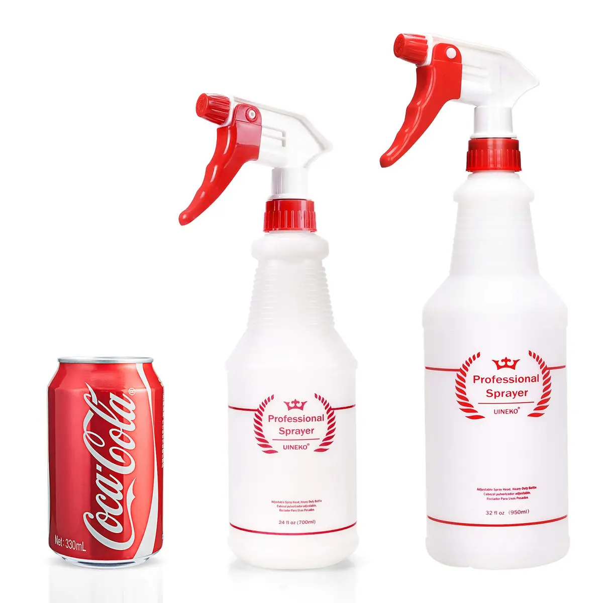 Uineko Plastic Spray Bottles 2 Pack, 32 Oz | Heavy Duty, Leak-Proof, Adjustable Nozzle - view 2