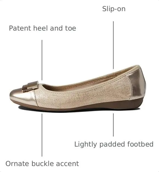 Anne Klein Women's UNA Slip-On Flats Light Taupe/Medium / 9.5 | Classic Casual Flat with Buckle - view 2