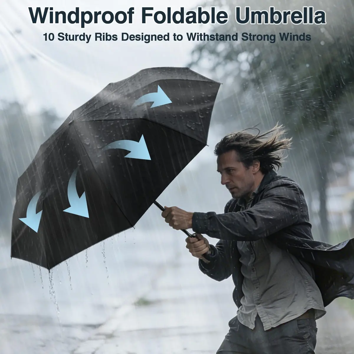 ZOMAKE Small Travel Umbrella Compact Windproof Automatic 45" | Lightweight Paraguas for Rain & Sun - view 7