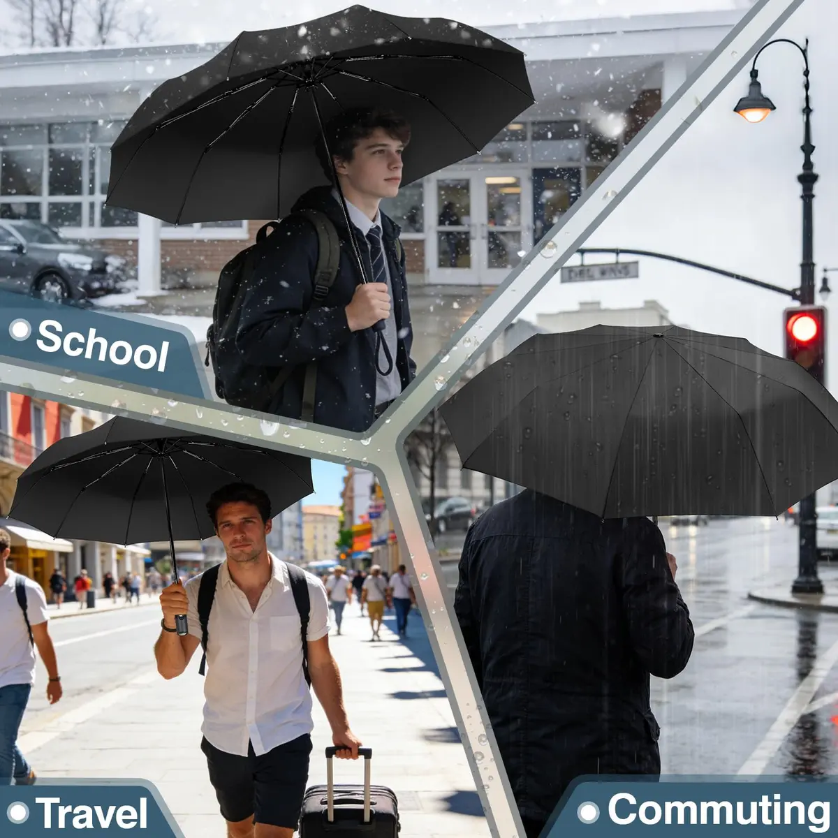 ZOMAKE Small Travel Umbrella Compact Windproof Automatic 45" | Lightweight Paraguas for Rain & Sun - view 8