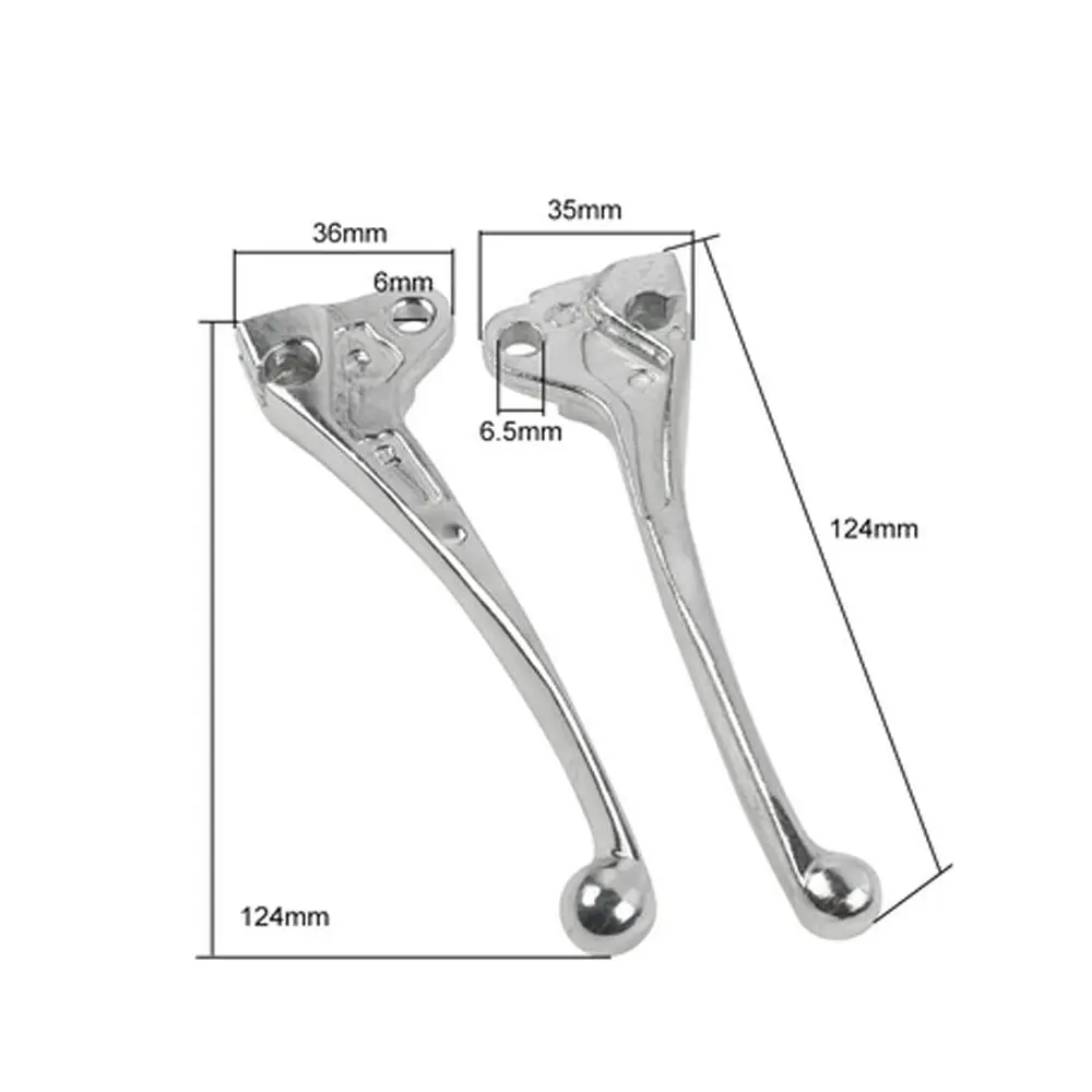 Wai Danie Motorcycle Brake Levers Compatible with Yamaha PW50 & Kids Bikes | Aluminum, Black, 2 Pcs - view 2