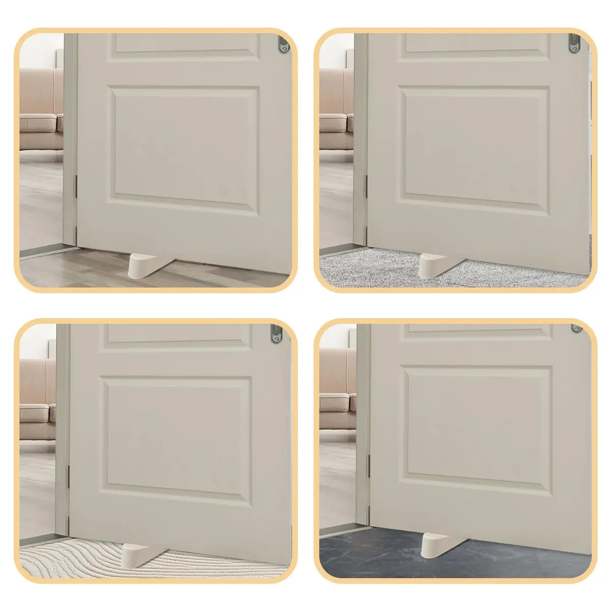 Rannb White 4pcs Door Stop Wedge | Protect Floors & Doors in India - view 6