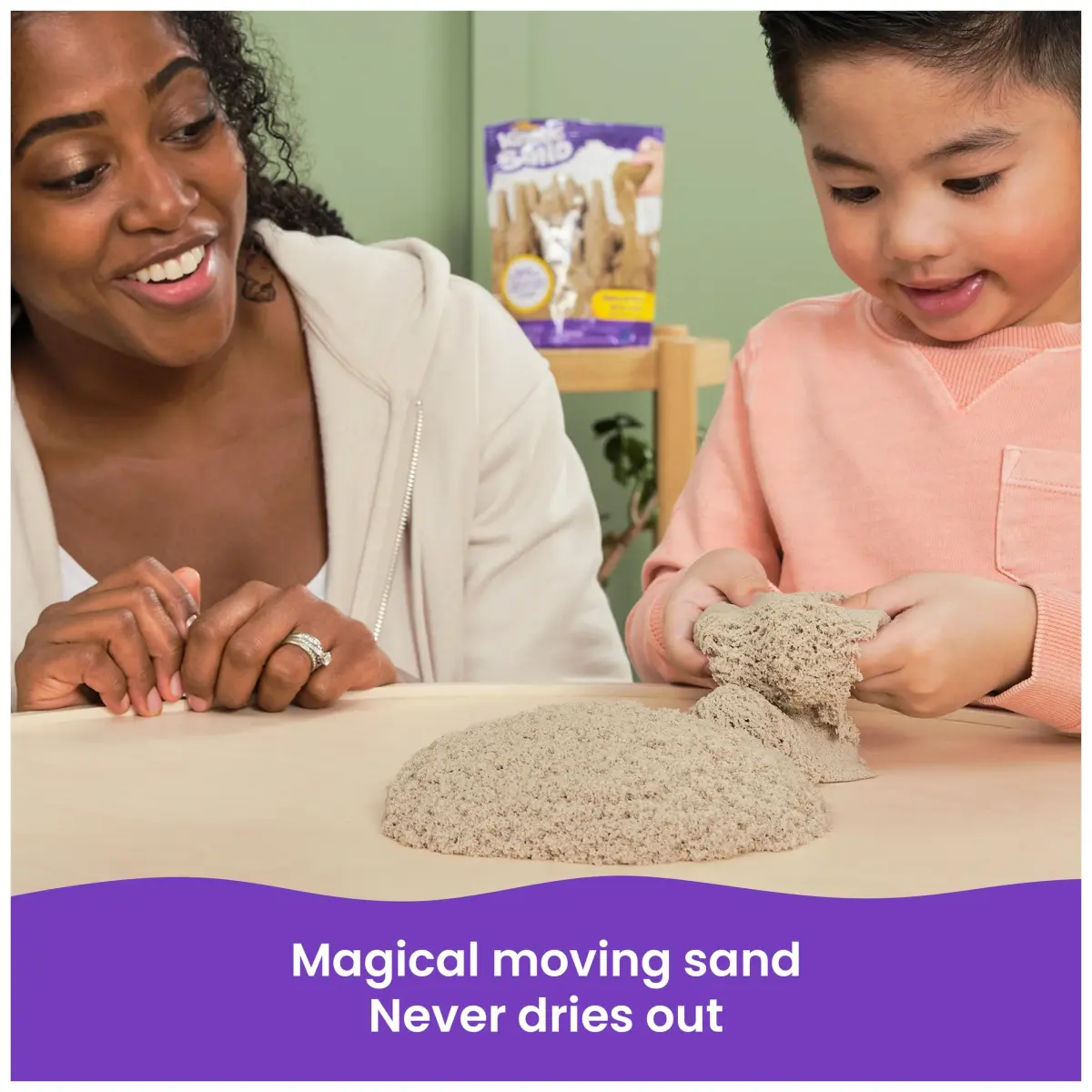Kinetic Sand Brown 2lb (907g) | Moldable Sensory Play Sand for Kids Ages 3+ | Non-Toxic & Easy Cleanup - view 2