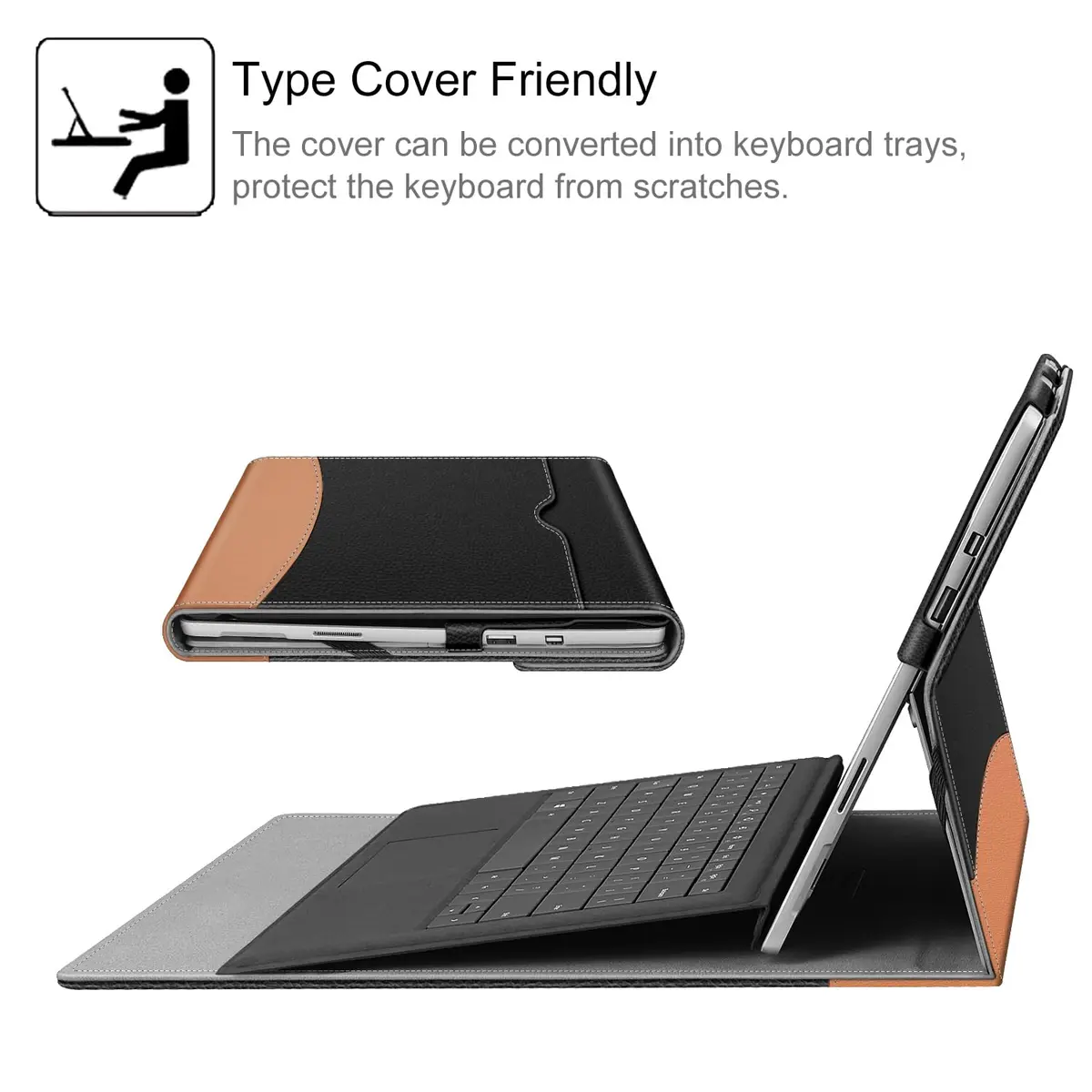 Fintie Case for 12.3 inch Microsoft Surface Pro 7 Plus, Pro 7/6/5/4/3 | Premium Synthetic Leather Folio with Kickstand & Stylus Holder - view 6