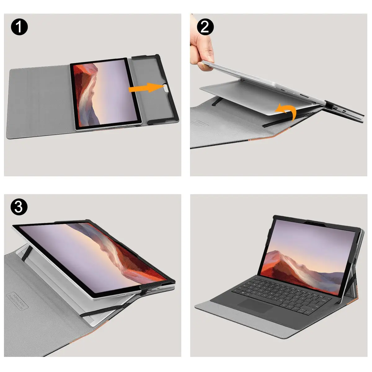 Fintie Case for 12.3 inch Microsoft Surface Pro 7 Plus, Pro 7/6/5/4/3 | Premium Synthetic Leather Folio with Kickstand & Stylus Holder - view 7